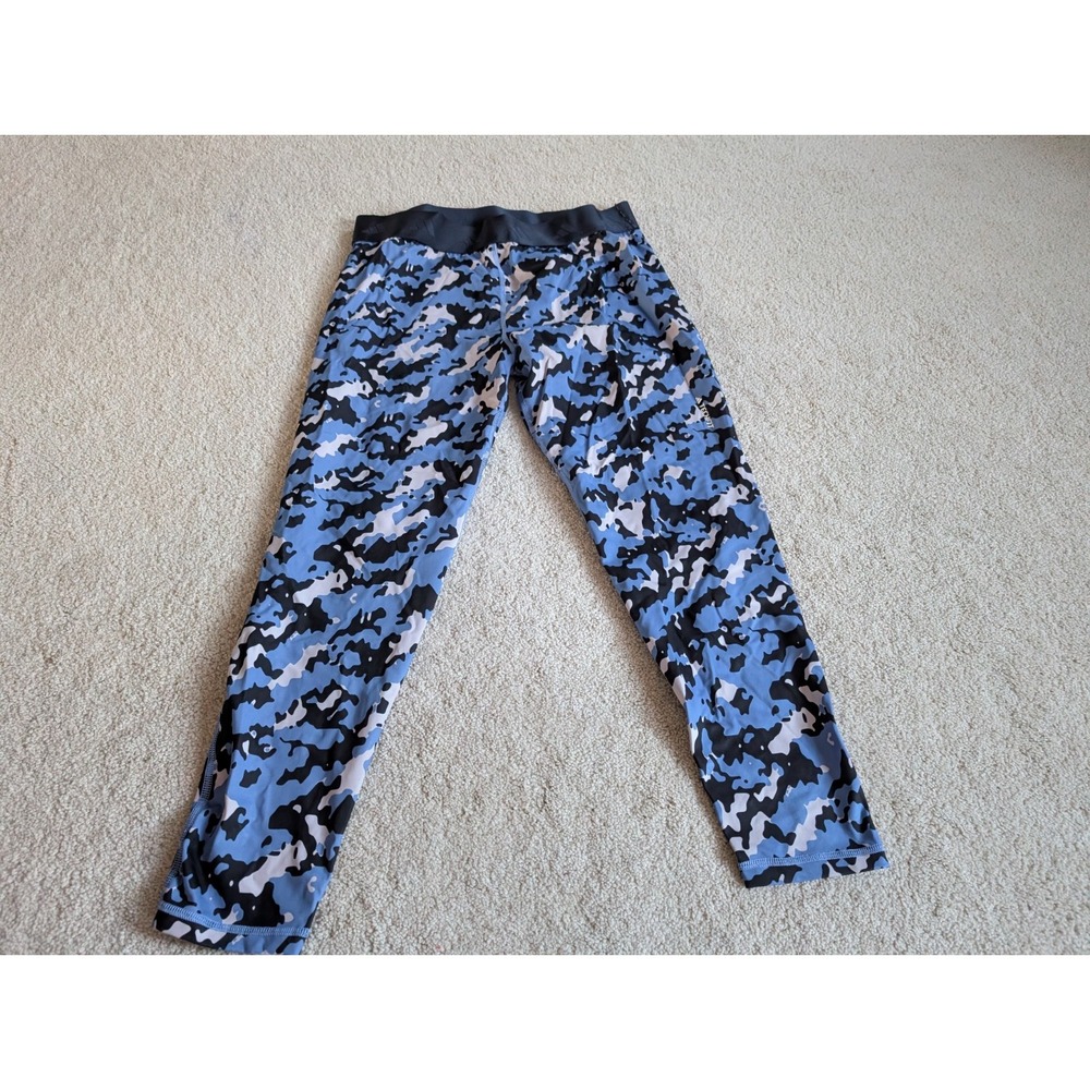 Women's Adidas Blue Camo Print Tight Fit Techfit XL Compression Pants